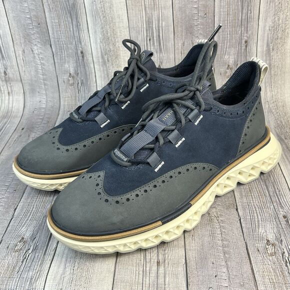 Cole Haan 5.ZEROGRAND Wingtip Oxford Shoes Men's 9W Light Navy C36507 NWOB - Picture 5 of 11